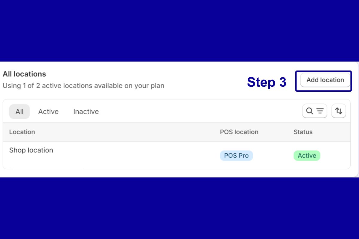 Modify location on Shopify